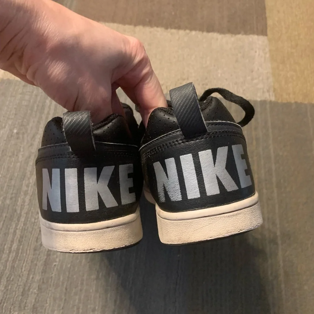 Nike Air Force Sneakers Shoes Leather Black Grey Size 6